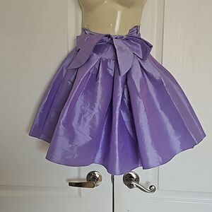 YaYa & Co. Pleated Mini Skirt With Front Tie Bow Lavender Large